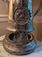 Jarro de água basculante antigo Meridian com suporte placa de prata quádrupla vitoriana, usado comprar usado  Enviando para Brazil