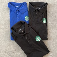 Lote 3x Camisa Polo Uniforme de Funcionário Starbucks Autoridade Portuária Azul Preta Masculina Grande comprar usado  Enviando para Brazil