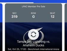 Tix tampa bay for sale  Perry