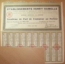 Titre etablissements henry d'occasion  Gennevilliers