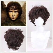 O Senhor dos Anéis Frodo Bolseiro Peruca Cosplay Cabelo Prop Marrom Escuro Novo, usado comprar usado  Enviando para Brazil