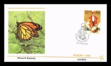 Selos Dr Jim Portugal Europa 1985 capa primeiro dia madeira frota monarca borboleta comprar usado  Enviando para Brazil