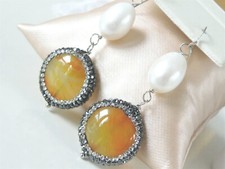 Usado, Brincos vintage de prata esterlina 925 laranja ágata turca pendente gota comprar usado  Enviando para Brazil