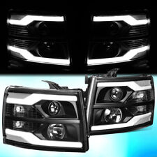 PARA 2007-2014 CHEVY SILVERADO DUPLO LED DRL PROJETOR FAROL/LÂMPADAS PRETO/CLARO comprar usado  Enviando para Brazil