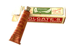💋 CAJA DE MUESTRA DE CREMA DENTAL CINTA COLGATE 1908 Pasta de dientes antigua NOS 💋 1900s segunda mano  Embacar hacia Mexico