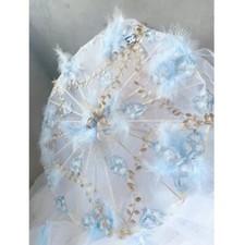 Papel óleo de casamento renda azul branco guarda-chuva palco artesanato guarda-chuva cosplay Lolita comprar usado  Enviando para Brazil