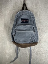 Mochila escolar casual vintage JANSPORT unissex cinza xadrez marrom logotipo comprar usado  Enviando para Brazil