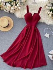 Usado, Vestido de verão feminino gola V longo vestidos de festa sexy regata alça sem costas feminino comprar usado  Enviando para Brazil