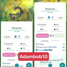 Pokémon Go - Rayquaza Brilhante Nível 50 3 Move com Dragon Ascent - Troque 20K ou 1M, usado comprar usado  Enviando para Brazil