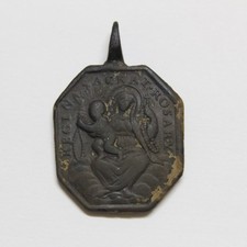 Antigua Medalla devocionaria Bronce SANTO DOMINGO VIRGEN DEL ROSARIO Siglo XVII comprar usado  Enviando para Brazil
