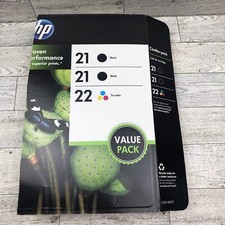 Cartucho de tinta HP 21 HP 22 GENUÍNO pacote com 2 para Deskjet 3910 Officejet J3635 15 de outubro comprar usado  Enviando para Brazil