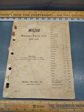 Original 1950-1951 Willys Jeep Master Parts manual catálogo livro 1953. Sem capa comprar usado  Enviando para Brazil