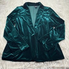 Jaqueta Blazer Feminina Tahari XL Verde Esmeralda Veludo Botão Frontal comprar usado  Enviando para Brazil
