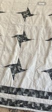 Colcha de retalhos caseira com máquina de design de estrelas acolchoada - Preto completo, branco, cinza comprar usado  Enviando para Brazil