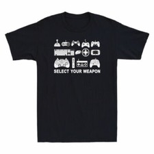 Usado, Selecione sua arma engraçado Gamer Jogos Presente Clássico Joystick Vídeo Masculino T-shirt comprar usado  Enviando para Brazil