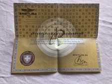 Certificato cronometro breitli usato  Napoli