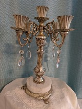 Candelabro vintage 1950 tom prata 5 braços suporte de vela cristais base pé de mármore comprar usado Candelabro vintage 1950 tom prata 5 braços suporte de vela cristais base pé de mármore comprar usado  Enviando para Brazil