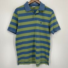 Camisa polo masculina Brooks Brothers M azul verde 346 listrada ajuste original logotipo algodão, usado comprar usado  Enviando para Brazil