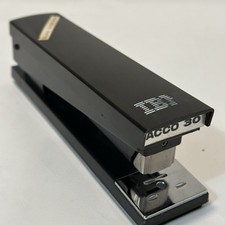 Grampeador de mesa vintage preto ACCO 30 IBM Art Deco MCM Mad Men funciona perfeitamente, usado comprar usado  Enviando para Brazil