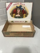 Caixa de charuto de madeira publicidade antiga Opera Belle Philadelphia Pensilvânia rara, usado comprar usado  Enviando para Brazil