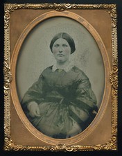 Quarto de prato emoldurado Ambrotype feminino tapete de bronze bochechas coloridas comprar usado  Enviando para Brazil