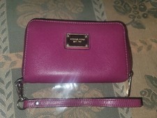 Carteira acordeão Michael Kors MK com zíper ao redor pulseira telefone rosa, usado comprar usado  Enviando para Brazil