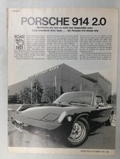 MISC1801 Vintage Artigo Teste de Estrada 1975? Porsche 914 2.0 outubro 1975 4 páginas, usado comprar usado  Enviando para Brazil