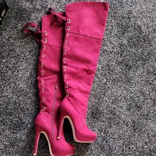 Bordeaux rote verkneeboots gebraucht kaufen  Dresden