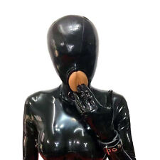 Máscara de borracha com zíper nas costas com capuz de látex com roupa de cosplay de festa vaginal fetiche BDSM comprar usado  Enviando para Brazil
