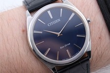 Relógio Citizen Stiletto Eco-Drive AR3070-04L mostrador azul fino 38mm 8” comprar usado  Enviando para Brazil