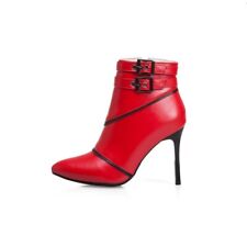 Sapatos femininos de couro sintético salto alto com zíper fivela botas de tornozelo Reino Unido tamanho b426 comprar usado  Enviando para Brazil