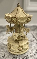 Caixa de música vintage carrossel cavalo porcelana giratória com detalhes obras raras pônei, usado comprar usado  Enviando para Brazil