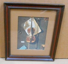 1886 reimpressão The Old Violin, Michael Harnett trompe loeil estilo moldura de madeira 14X16 comprar usado  Enviando para Brazil