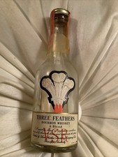 Garrafa de vidro miniatura vazia de uísque misturado Bourbon Three Feathers década de 1940, usado comprar usado  Enviando para Brazil