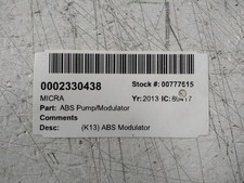 Abs pump micra for sale  SKELMERSDALE