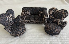 Conjunto de 3 Sofá Porta-Joias Estampa de Leopardo Coração Vitoriano Veludo Namorados, usado comprar usado  Enviando para Brazil