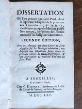 1765 dissertation mariage d'occasion  Lunel