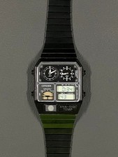 Relógio masculino Citizen Ana-Digi Temp JG2101-78E reprodução prata preta do Japão, usado comprar usado  Enviando para Brazil