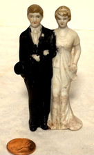 TOP HAT VINTAGE 1920 ART DECO BISQUE TOPO DE BOLO DE CASAMENTO NOIVA E NOIVO comprar usado  Enviando para Brazil