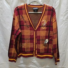 Cardigã Harry Potter Grifinória vermelho amarelo xadrez bordado leão delator grande comprar usado  Enviando para Brazil