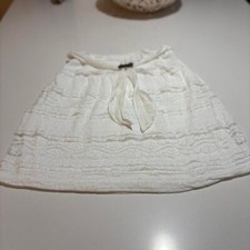 Saia de verão Blanc Du Nil renda branca com destaque de madeira 28-30" cintura elástica comprar usado  Enviando para Brazil