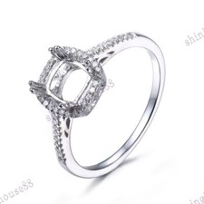 Anel de noivado de prata esterlina 925 corte almofada 6x6 mm semi montagem joia de diamante comprar usado  Enviando para Brazil