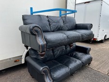 Blue leather sofa for sale  NOTTINGHAM