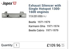 Beetle exhaust for sale  PLYMOUTH