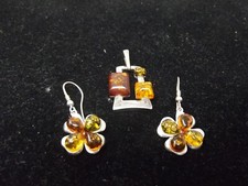 Stirling silver amber for sale  STEVENAGE