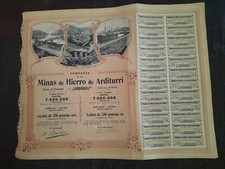 MINAS DE HIERRO DE ARDITURRI Acción TITULO 03.146 Oyarzun Guipúzcoa 1905   comprar usado  Enviando para Brazil