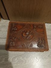 Vintage leather embossed for sale  DERBY