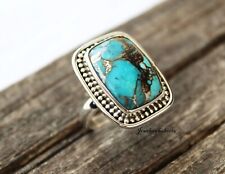 Anel de pedra preciosa azul cobre turquesa prata esterlina 925 feito à mão todos os tamanhos comprar usado  Enviando para Brazil