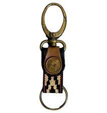 Chaveiro bordado Guarda Pampa tecido couro genuíno bronze metal tonificado comprar usado  Enviando para Brazil