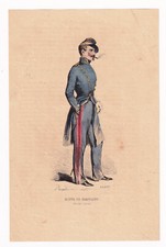 Gravure 1840 Élève École Militaire de Saint-Cyr Coëtquidan Uniforme Saint-Cyrien comprar usado  Enviando para Brazil